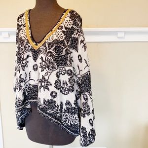 Free People V-Neck Hoodie Sweater